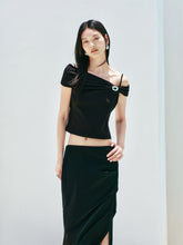 Women's Asymmetrical Cropped Slim-Fit T-Shirt